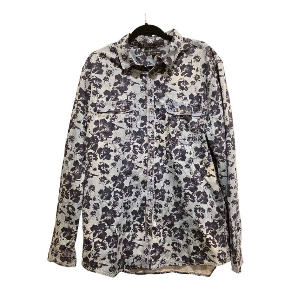 INC INTERNATIONAL‎ CONCEPTS Floral Print Denim Shirt - Size XL